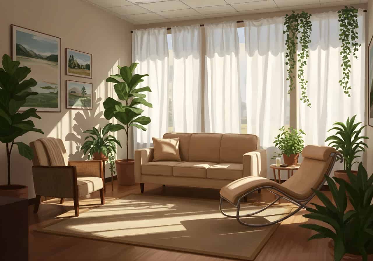 Calm, private therapy room