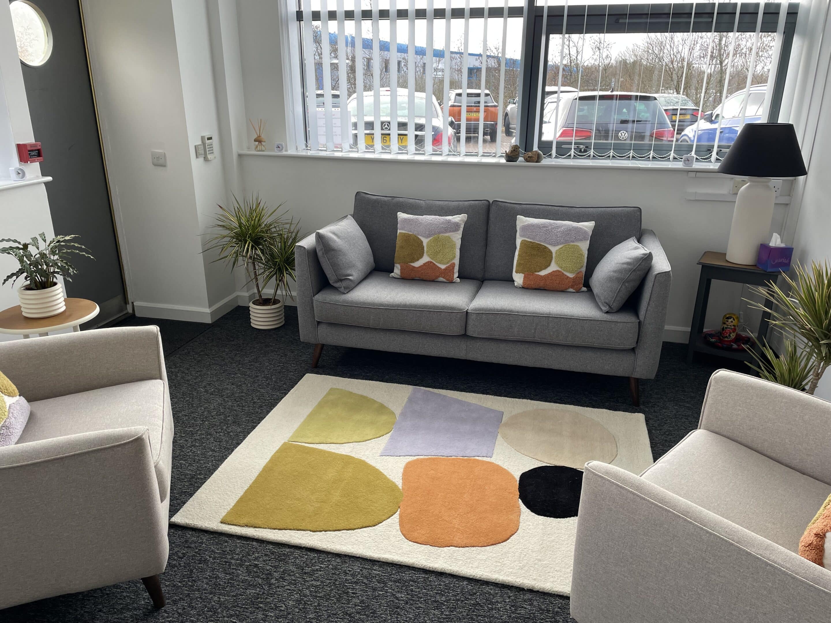 Therapy room sofa at Annfield Plain, Durham