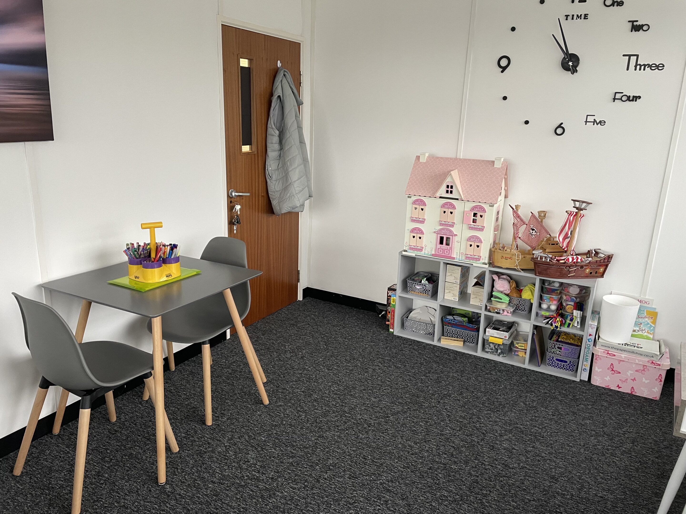 Therapy room toys and table at Annfield Plain, Durham